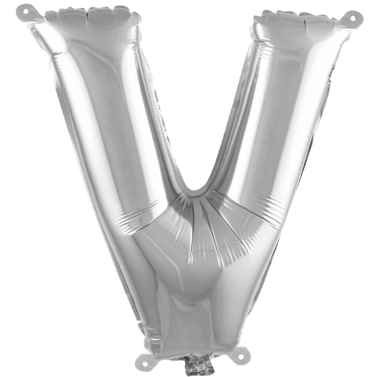 Folyo Balon Gümüş V 16 İnç 36 Cm